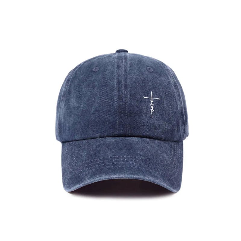 Faith Cross Suede Washed Dad Hat
