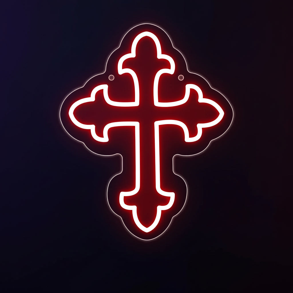 Ornate Cross Neon Sign