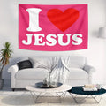 Pink I Love JESUS Tapestry
