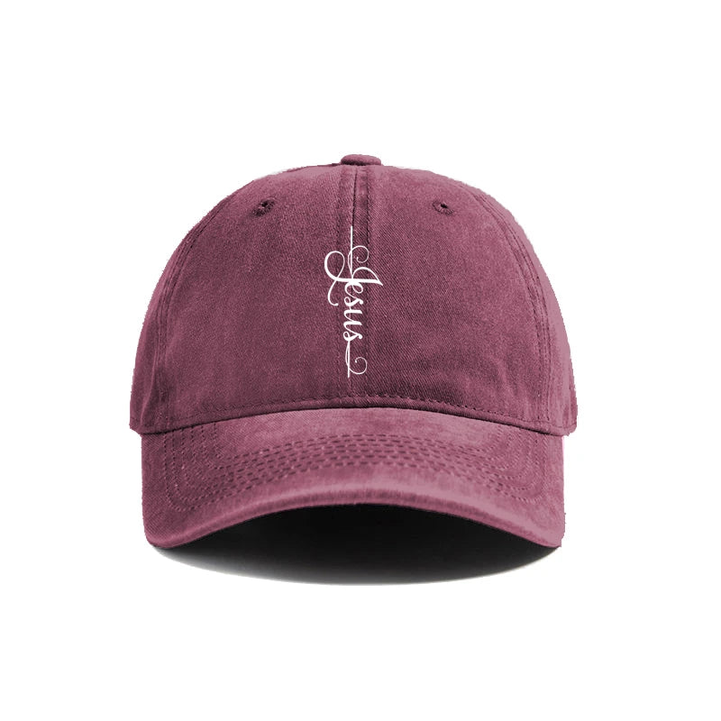 Elegant Jesus Cross Vintage Washed Cap