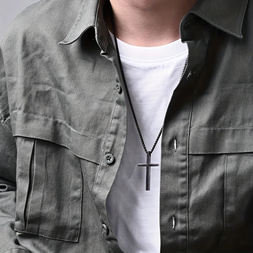 Philippians 4:13 Stainless Steel Cross Necklace