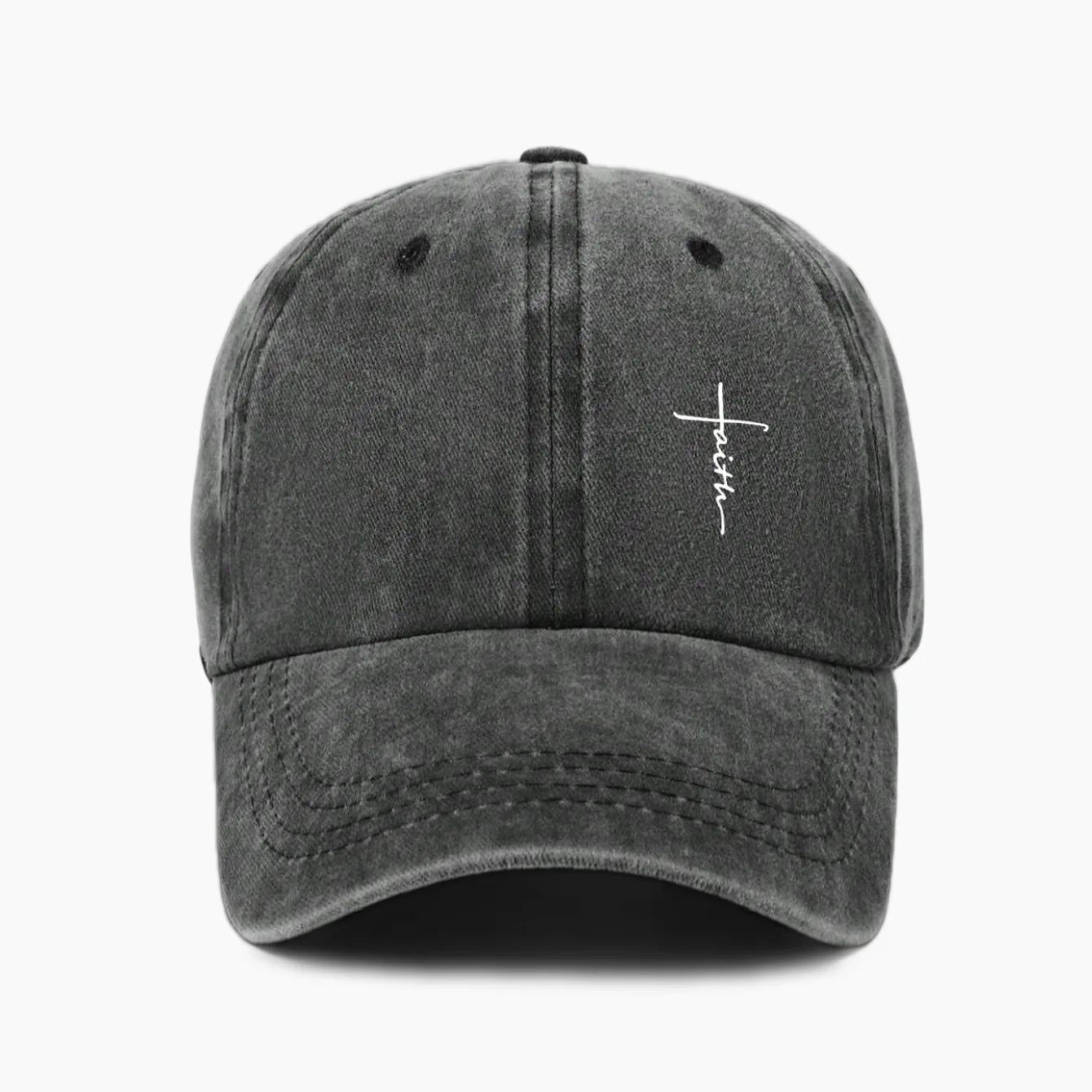 Faith Cross Suede Washed Dad Hat