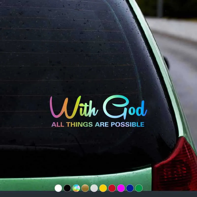 With God All Things Are Possible Car Sticker