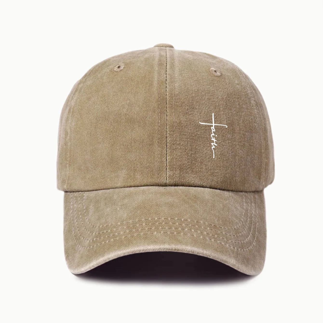 Faith Cross Suede Washed Dad Hat