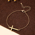 Minimalist Sideways Cross Bracelet