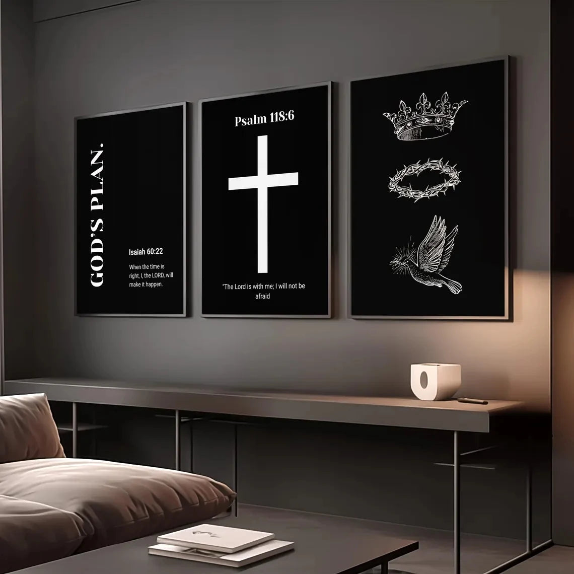3-Piece Walk With God Canvas Posters