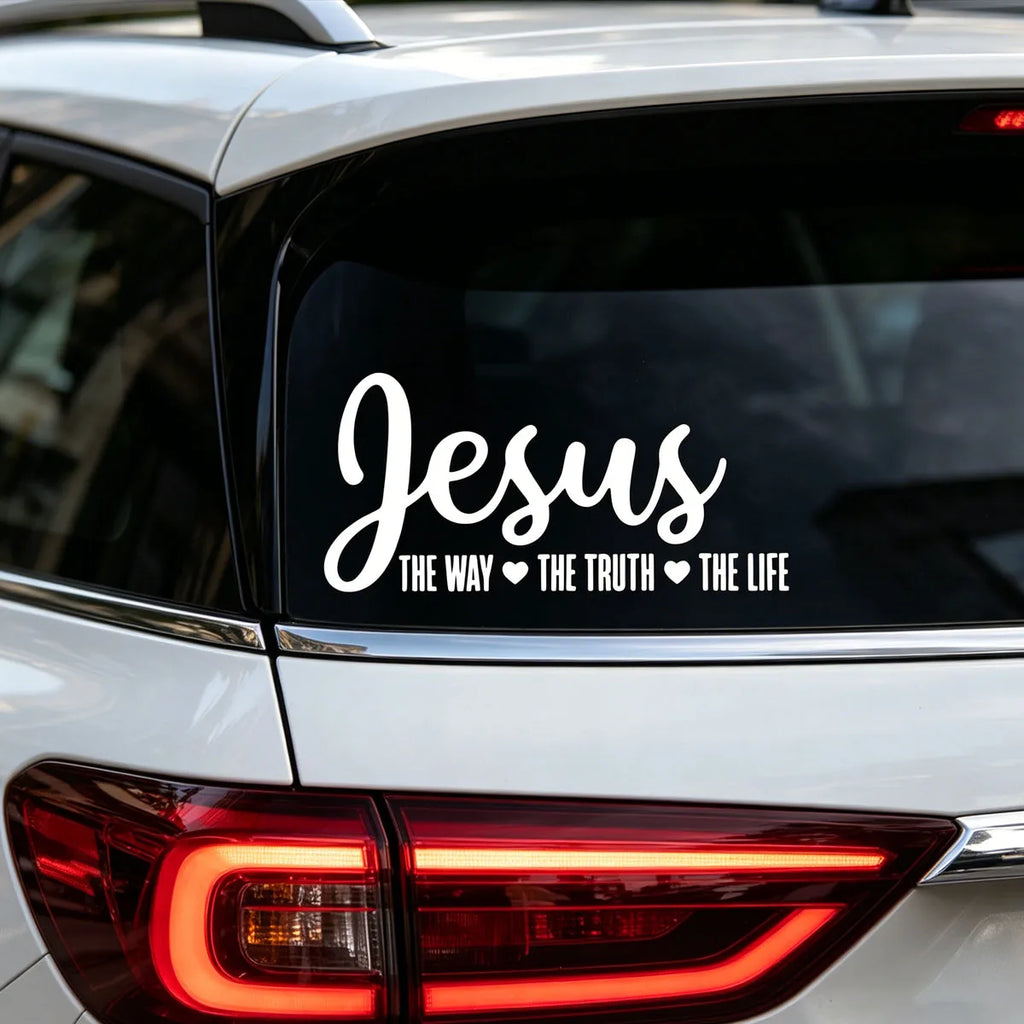 The Way, The Truth, The Life Heart Car Sticker
