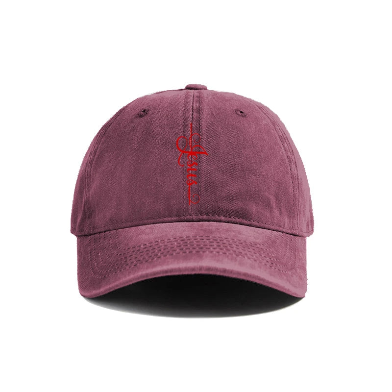 Elegant Jesus Cross Vintage Washed Cap