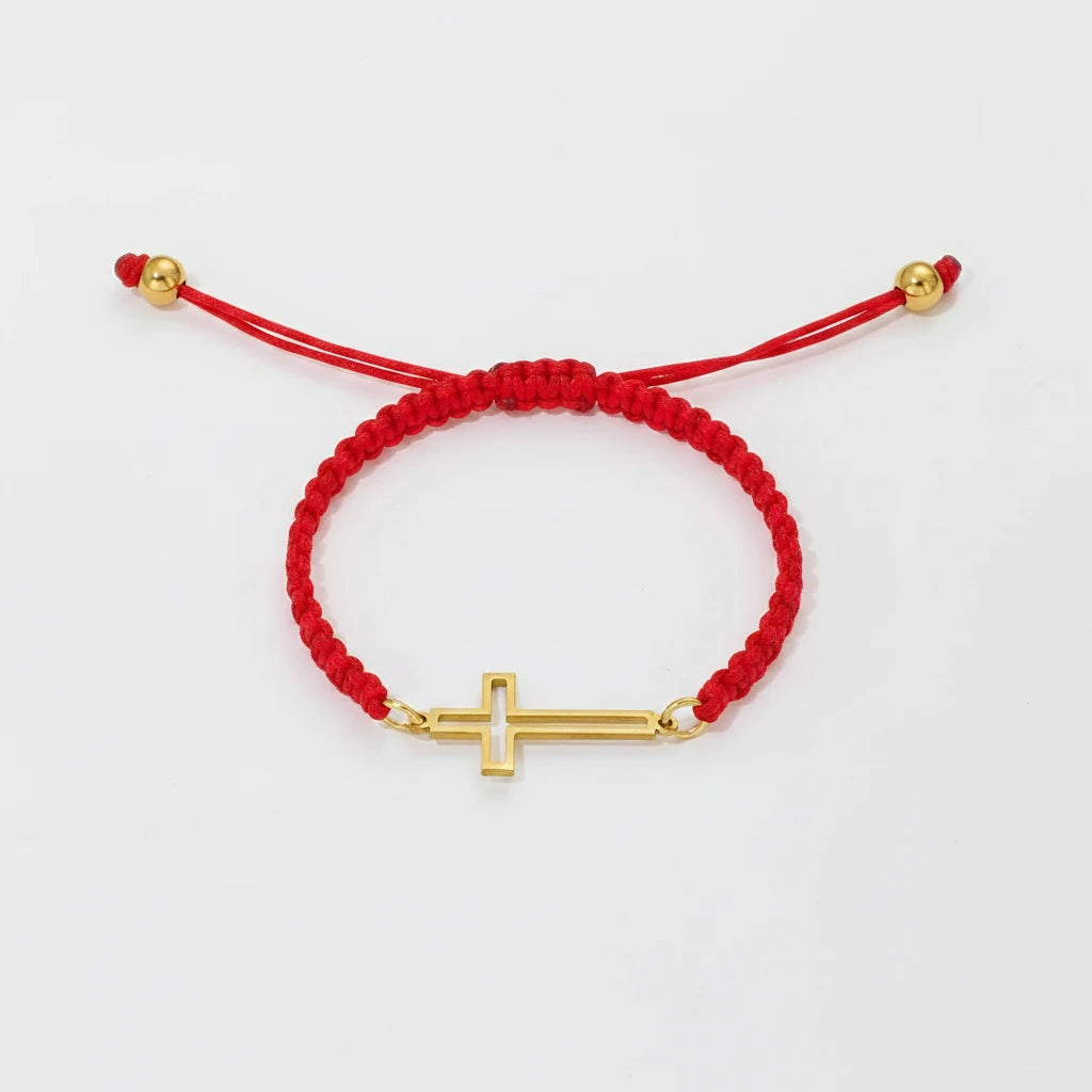 Hollow Cross Woven Rope Bracelet
