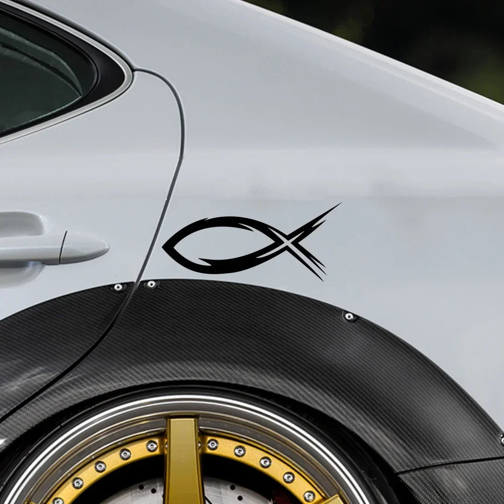 Tribal Ichthys Symbol Car Sticker
