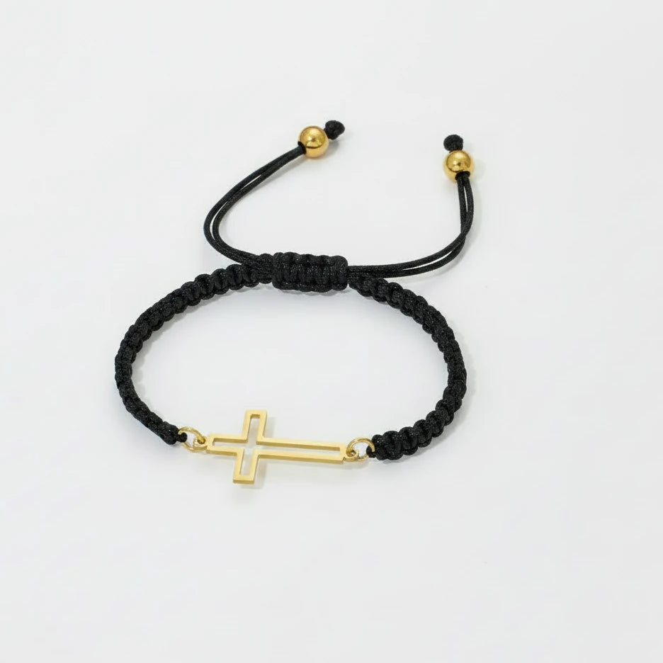 Hollow Cross Woven Rope Bracelet