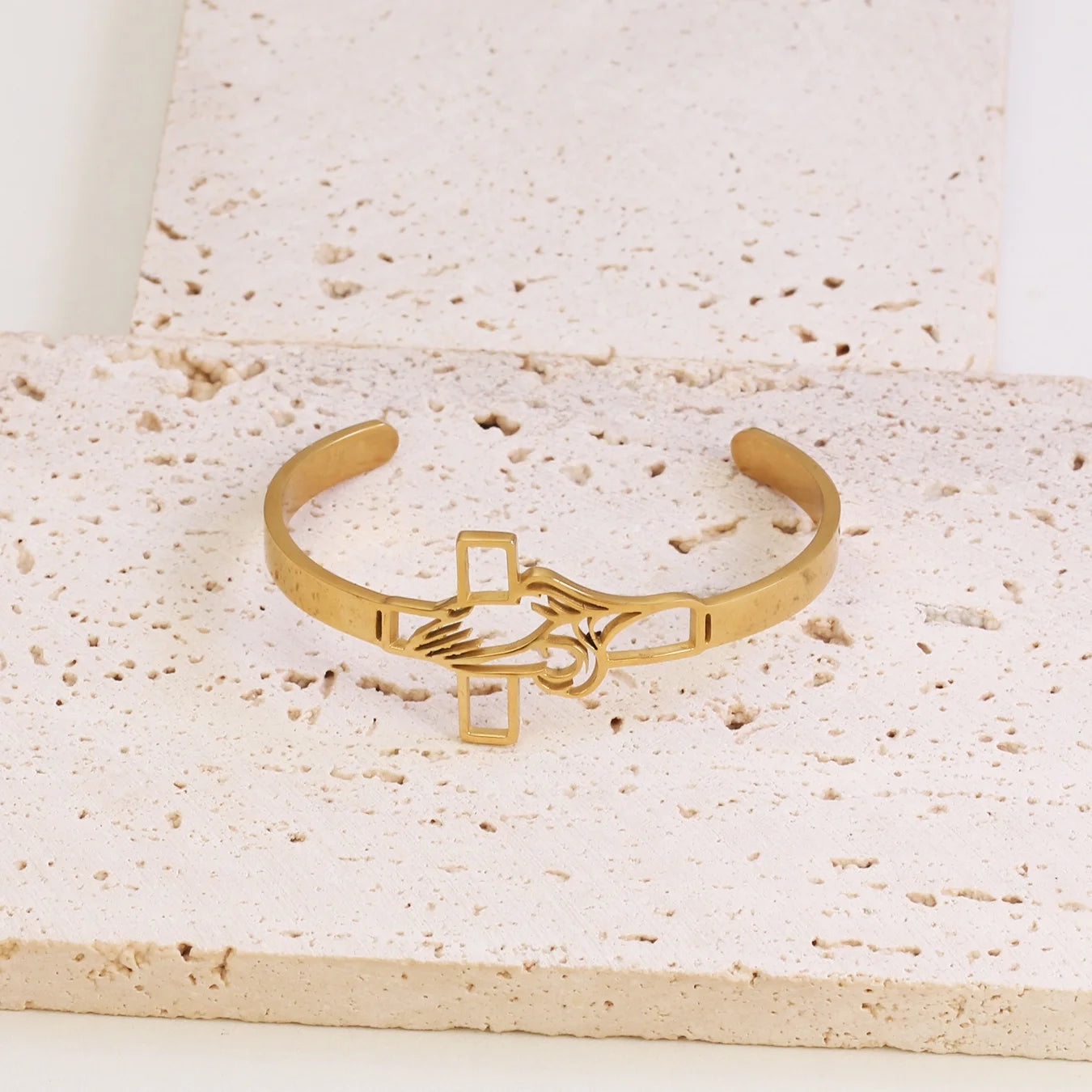 Golden Cross Cuff Bracelet