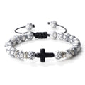 Natural Stone Adjustable Cross Bracelet