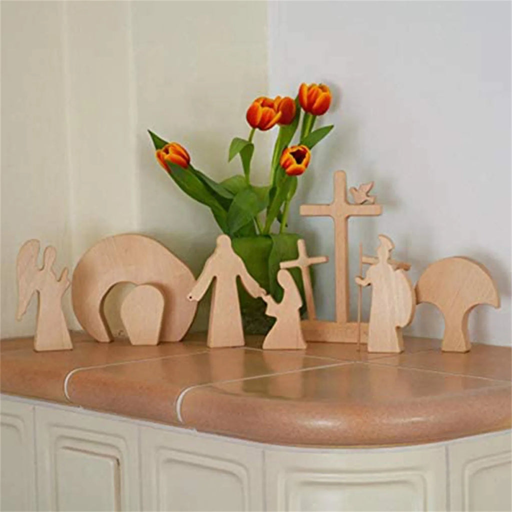 Wooden Resurrection Scene Set