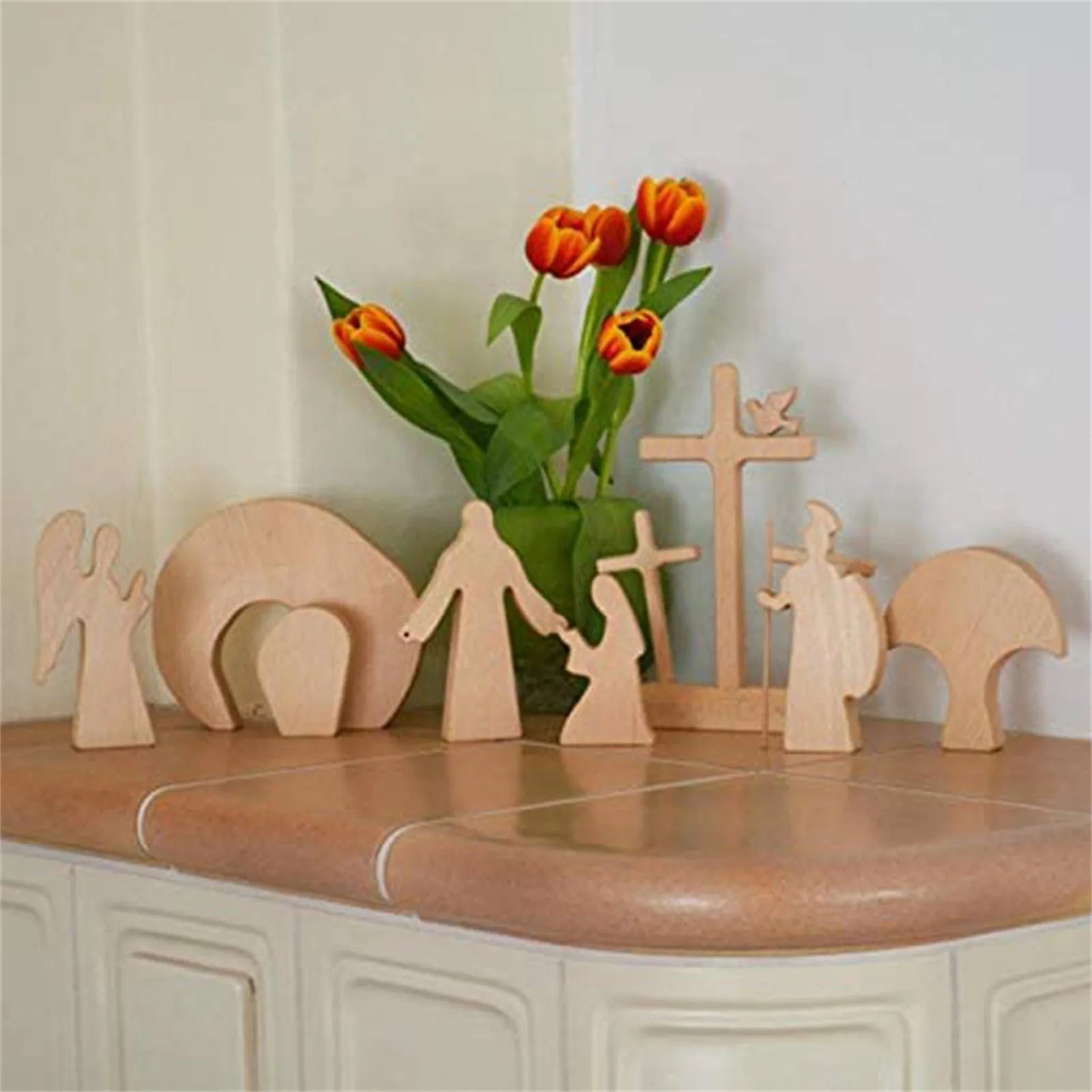 Wooden Resurrection Scene Set