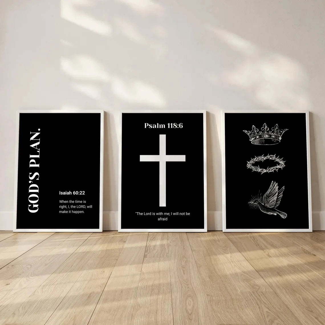 3-Piece Walk With God Canvas Posters