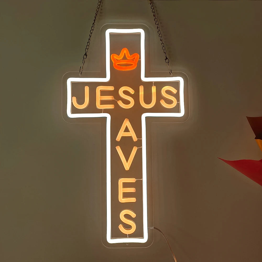JESUS SAVES LED Neon Sign