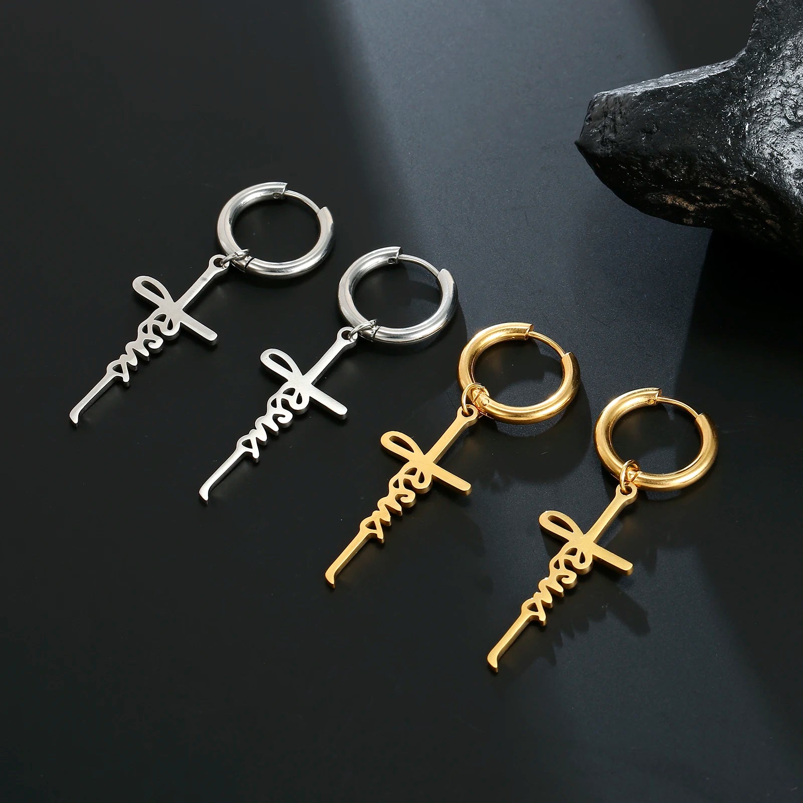 Elegant Jesus Cross Earrings