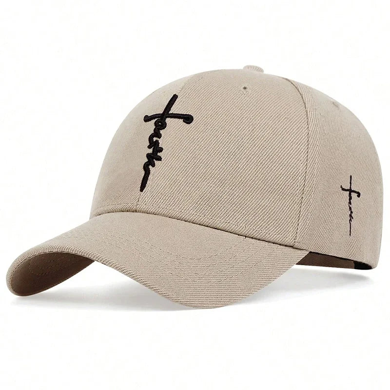 Faith Cross Script Baseball Cap