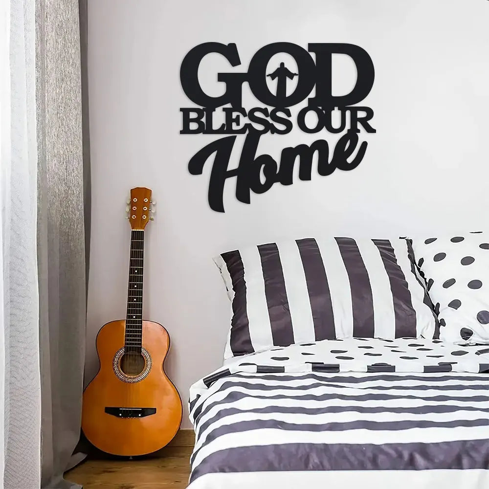 God Bless Our Home Metal Wall Decor