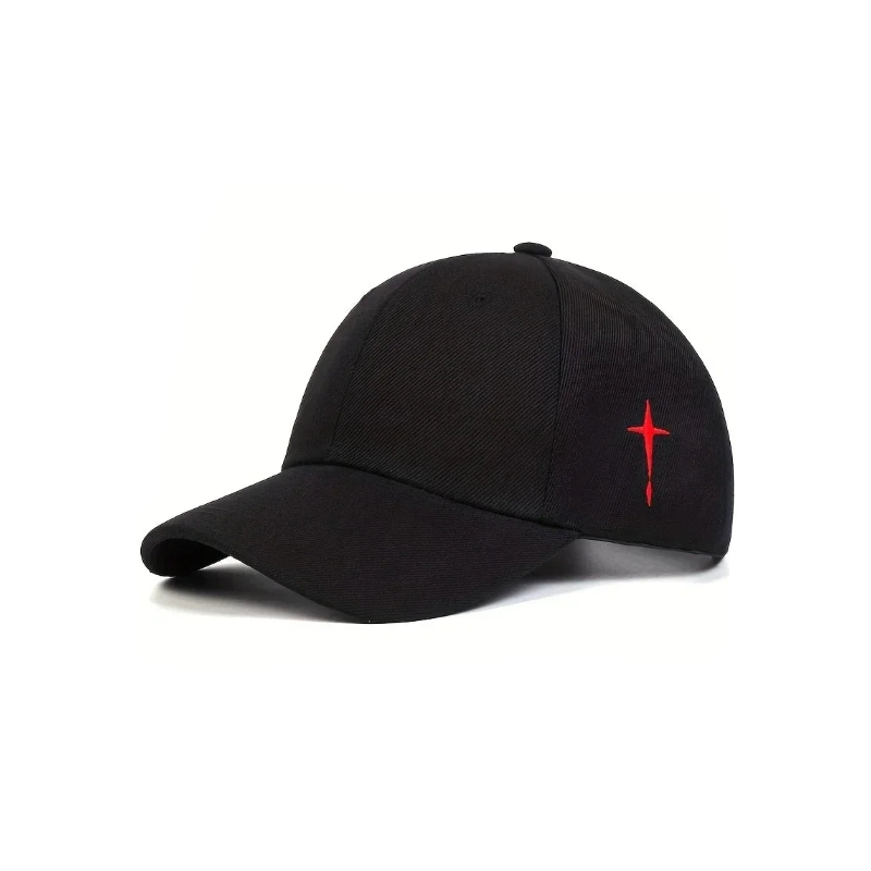 Cross Embroidered Snapback Cap