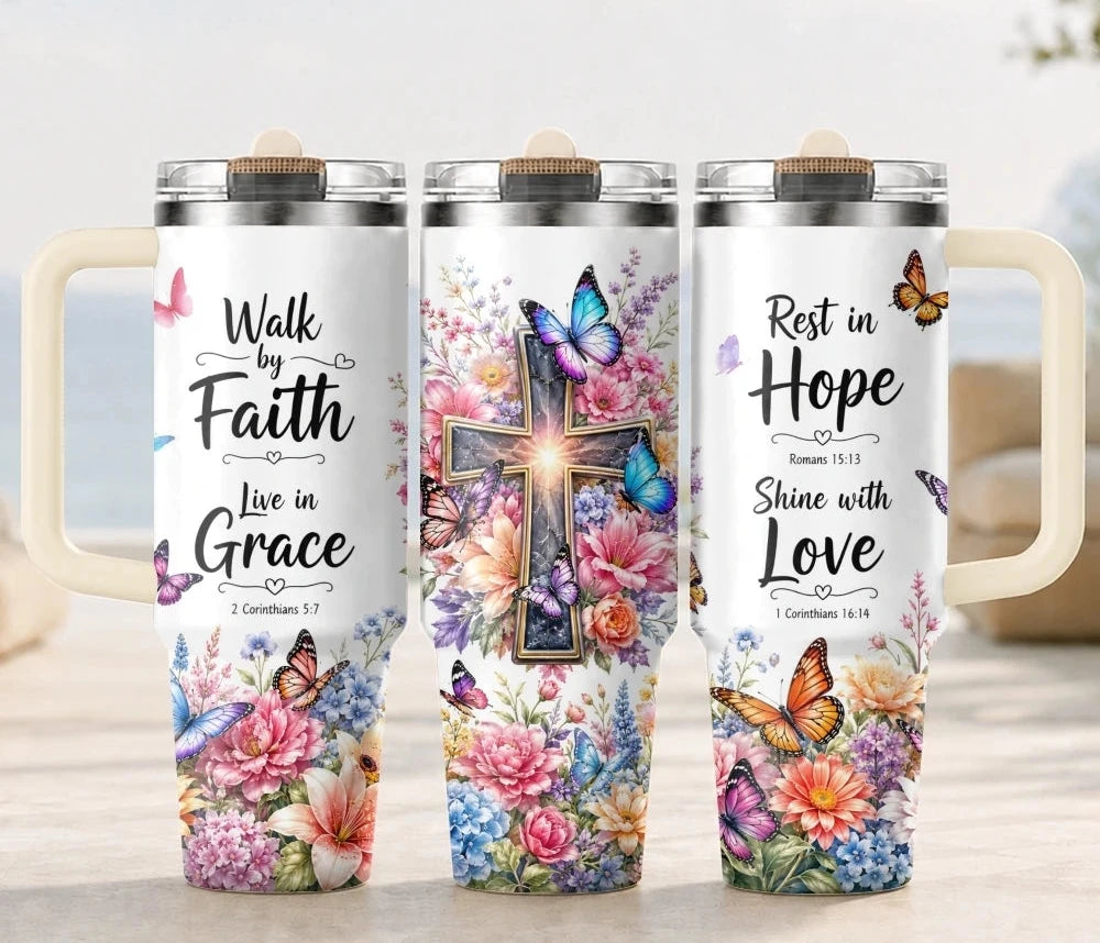 Floral Cross Insulated Tumbler Collection