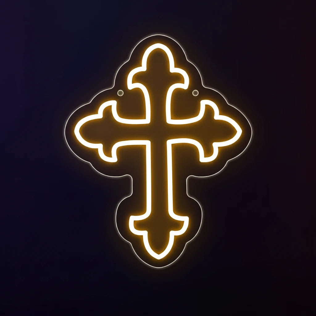 Ornate Cross Neon Sign