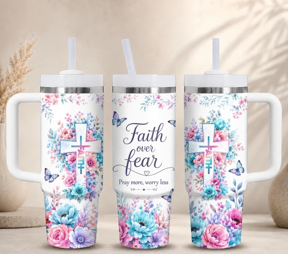 Floral Cross Scripture Tumbler Collection
