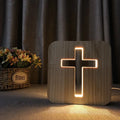 3D Christian Wood LED Night Lamp