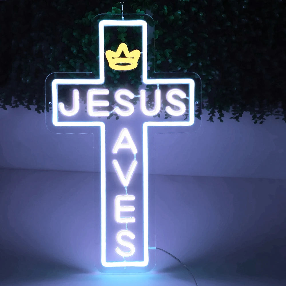 JESUS SAVES LED Neon Sign