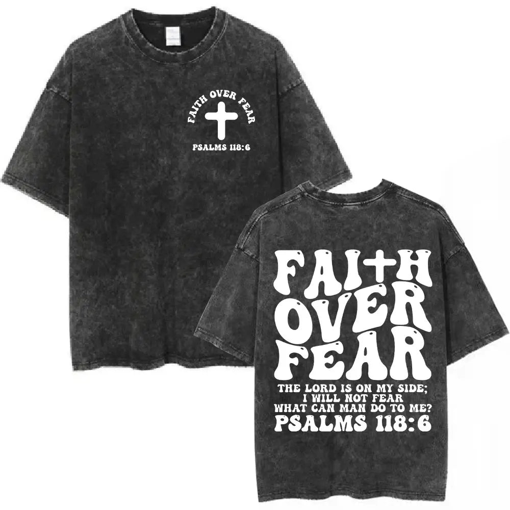 PSALMS 118:6 Washed T-Shirt