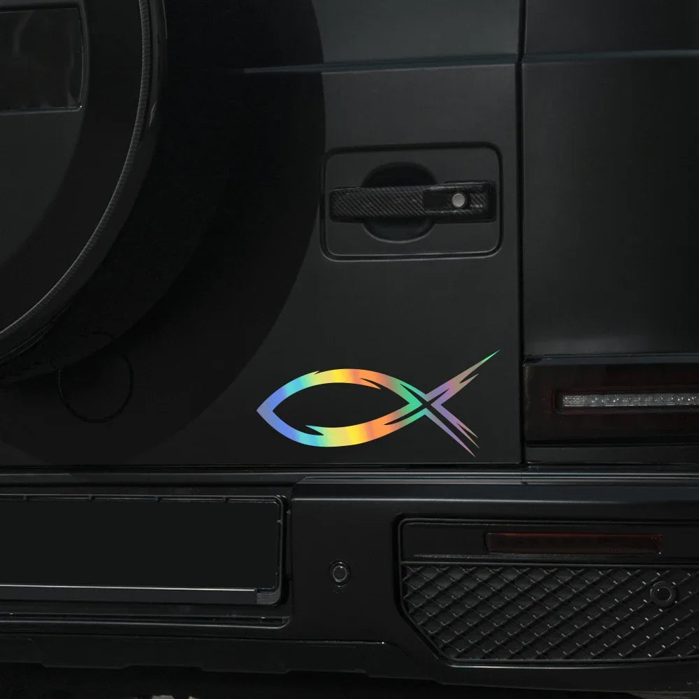 Tribal Ichthys Symbol Car Sticker