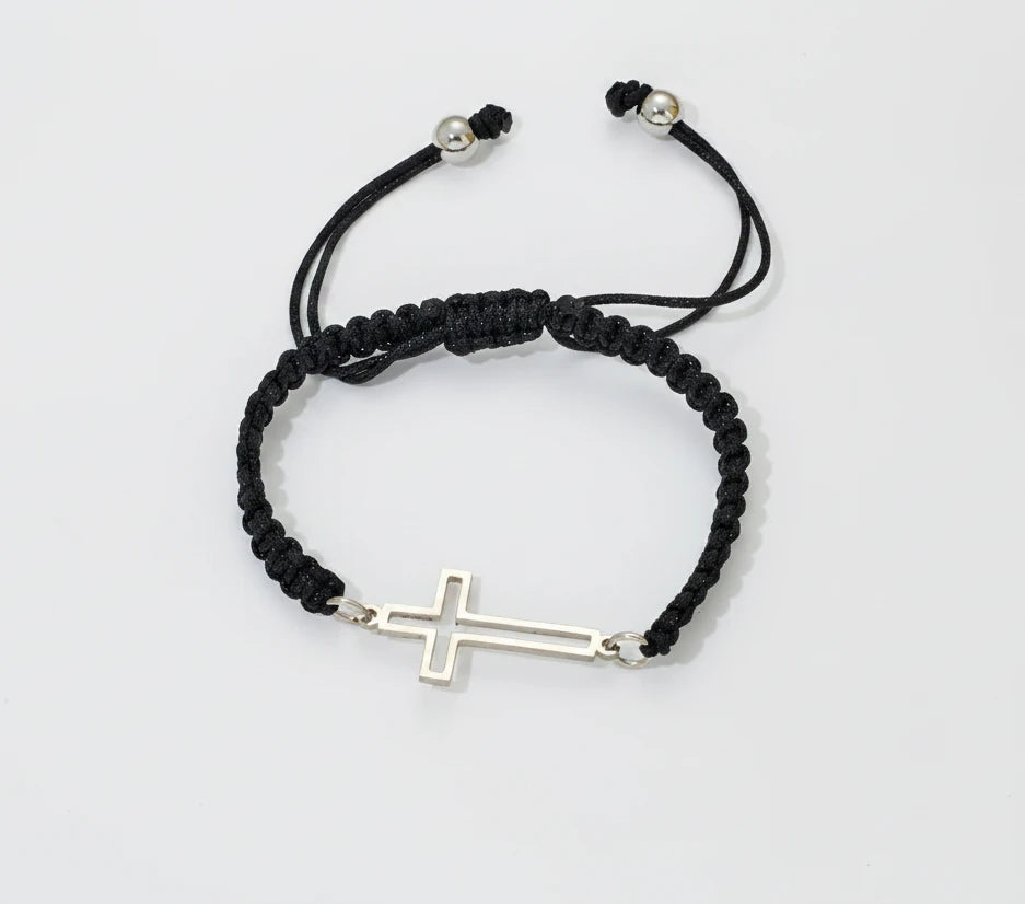 Hollow Cross Woven Rope Bracelet