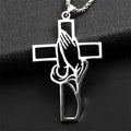 Praying Hands Cross Necklace