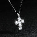 Sparkling Moissanite Cross Pendant Necklace