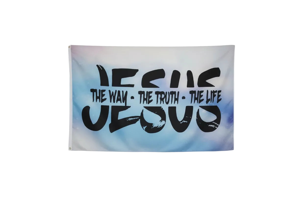 Blue Jesus The Way The Truth The Life Flag