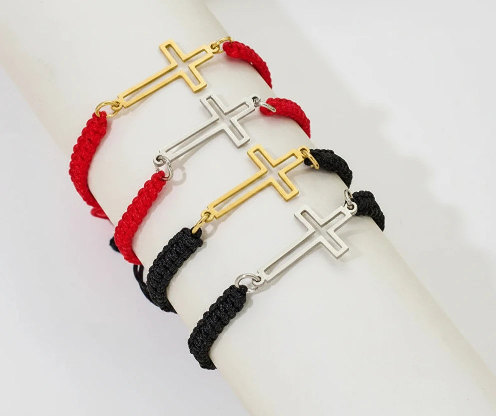 Hollow Cross Woven Rope Bracelet