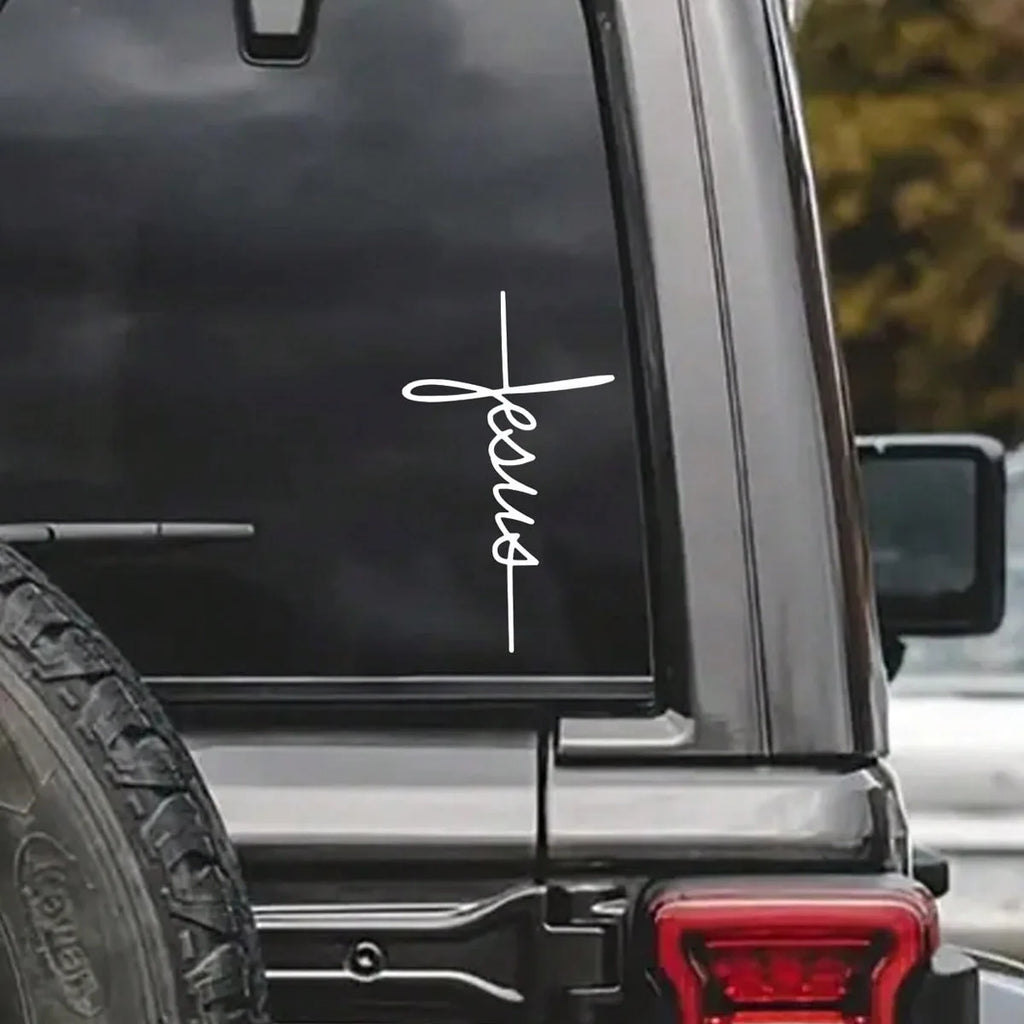 Elegant Jesus Cross Car Sticker