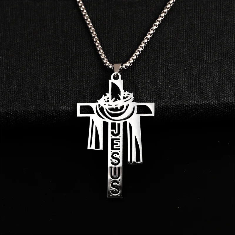 Crown of Thorns Jesus Cross Necklace