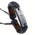 Vintage I LOVE JESUS Leather Bracelet