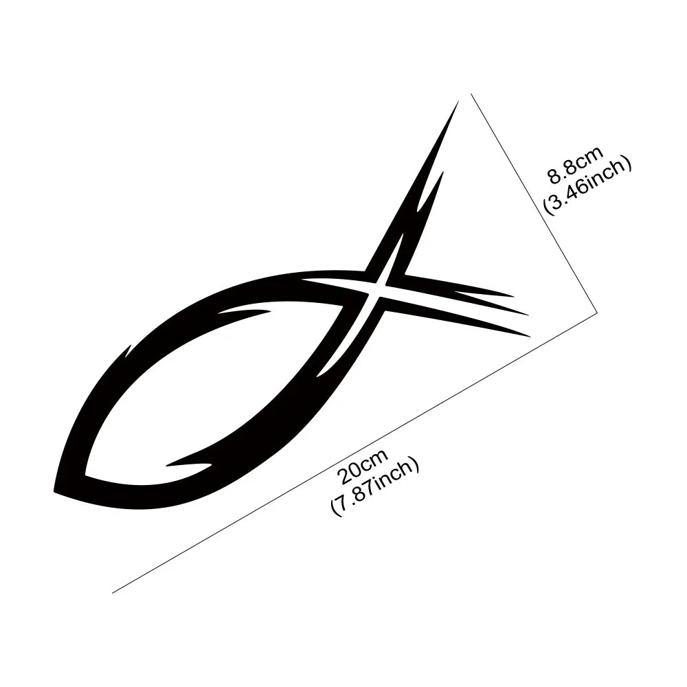 Tribal Ichthys Symbol Car Sticker