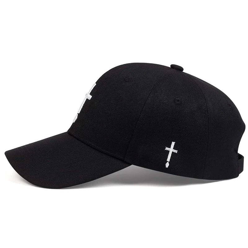 Cross & Teardrop Embroidered Cap