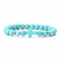 Natural Stone Cross Beaded Bracelet Collection