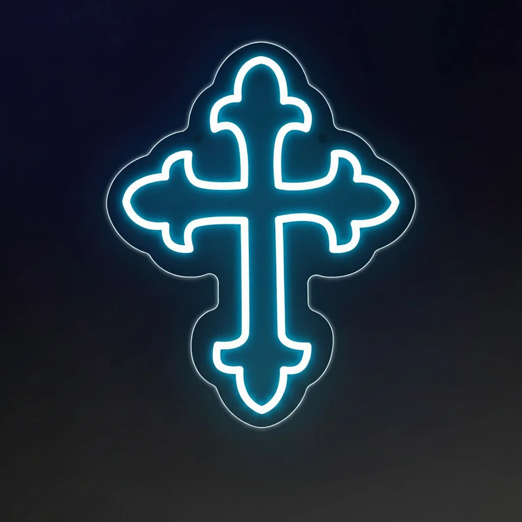 Ornate Cross Neon Sign