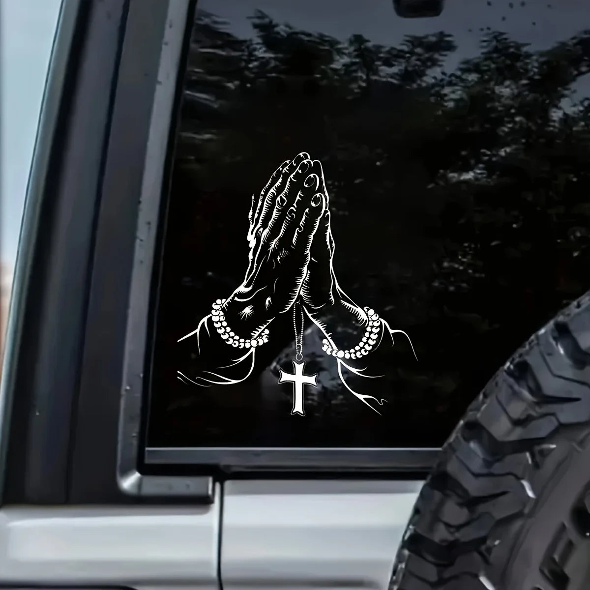 Praying Hands Christian Car Sticker