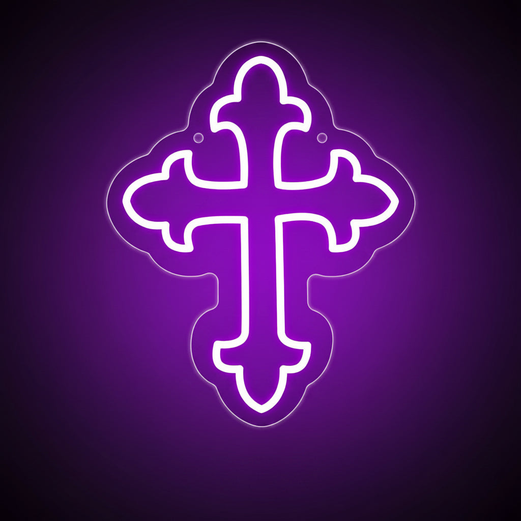 Ornate Cross Neon Sign