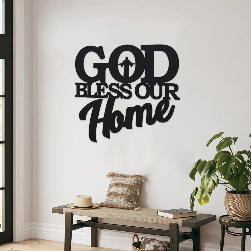 God Bless Our Home Metal Wall Decor