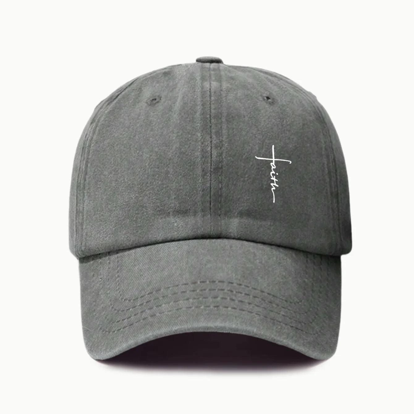 Faith Cross Suede Washed Dad Hat