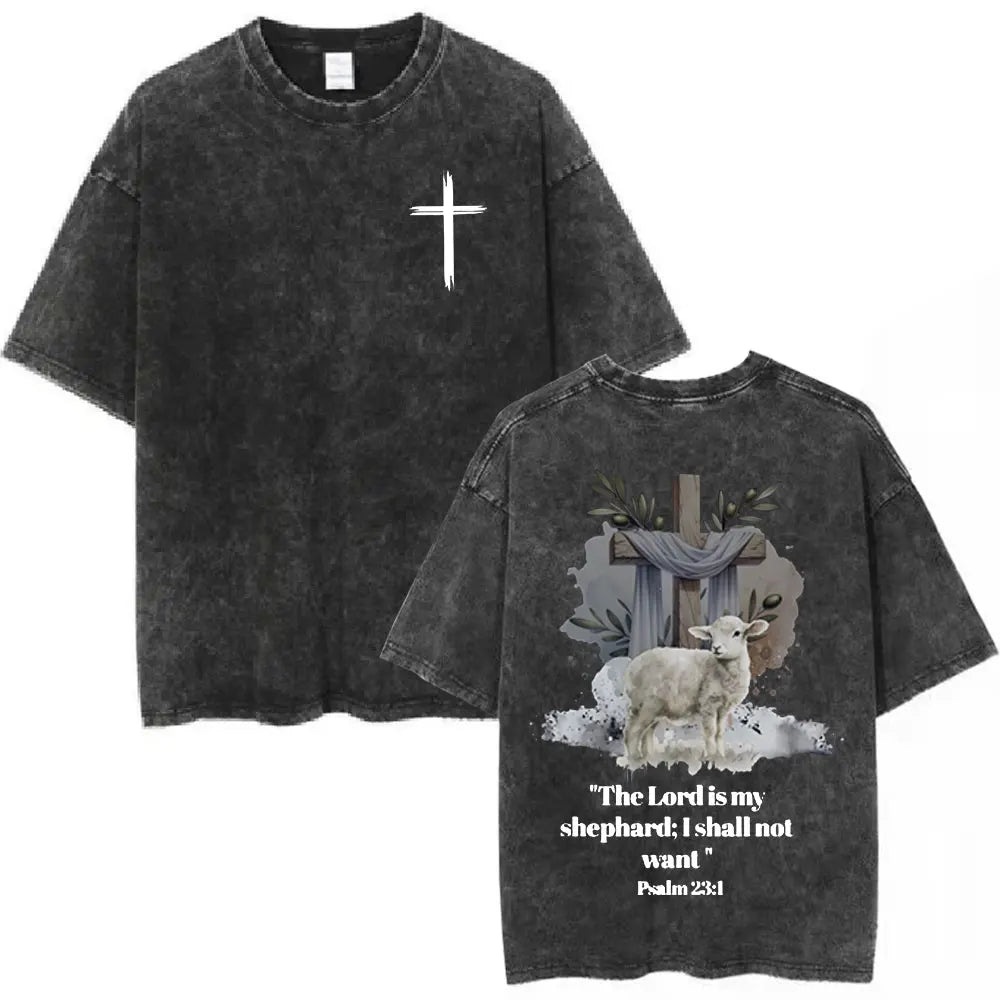 Psalm 23:1 Washed T-Shirt