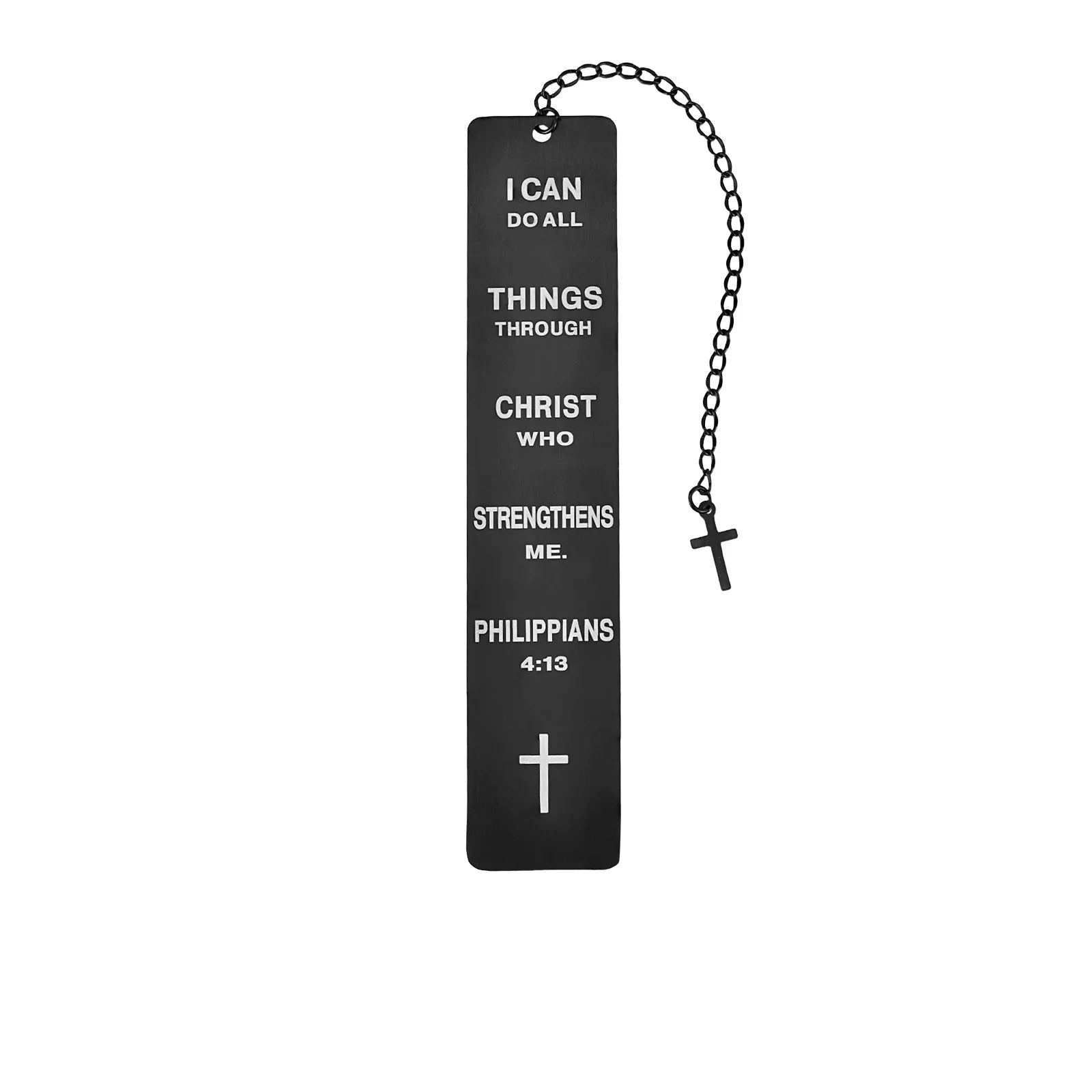 Black Stainless Steel Scripture Bookmark